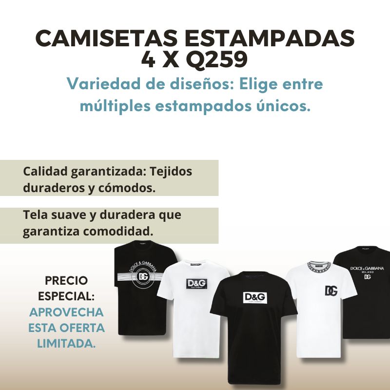 COMBO: X4 CAMISAS ESTAMPADAS